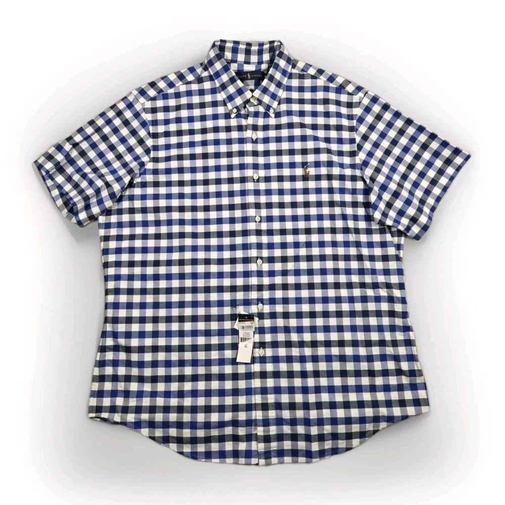 New Ralph Lauren Shirt Mens XL Plaid‎ Check Shirt Sleeve Multicolor Button Up